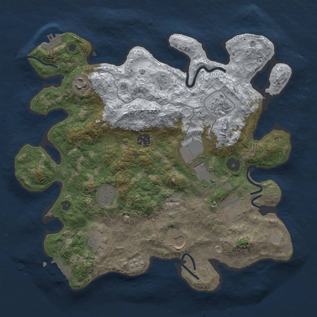 Rust Map: Procedural Map, Size: 3500, Seed: 1535200, 18 Monuments
