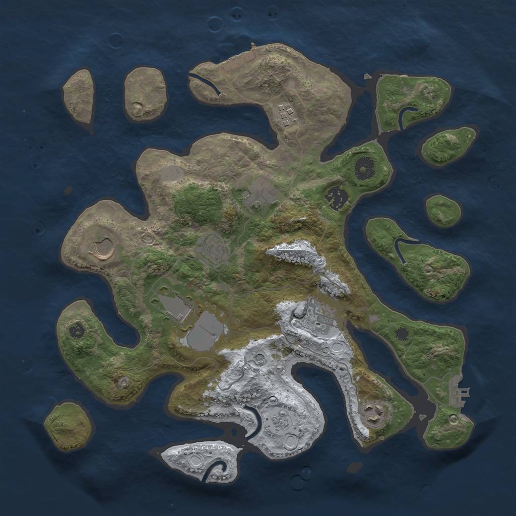 Rust Map: Procedural Map, Size: 3500, Seed: 6308660, 17 Monuments