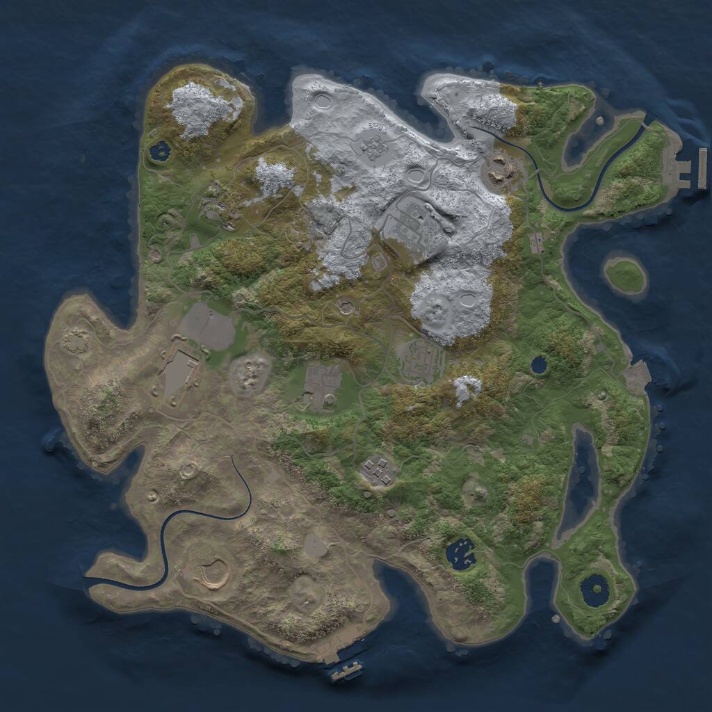 Rust Map: Procedural Map, Size: 3500, Seed: 2835846, 15 Monuments