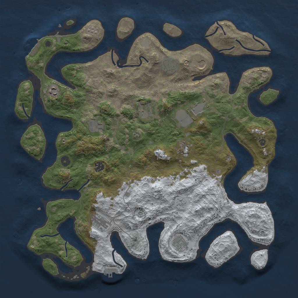 Rust Map: Procedural Map, Size: 4500, Seed: 3251988, 20 Monuments