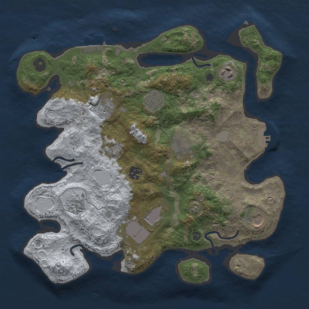 Rust Map: Procedural Map, Size: 3500, Seed: 1774162, 17 Monuments