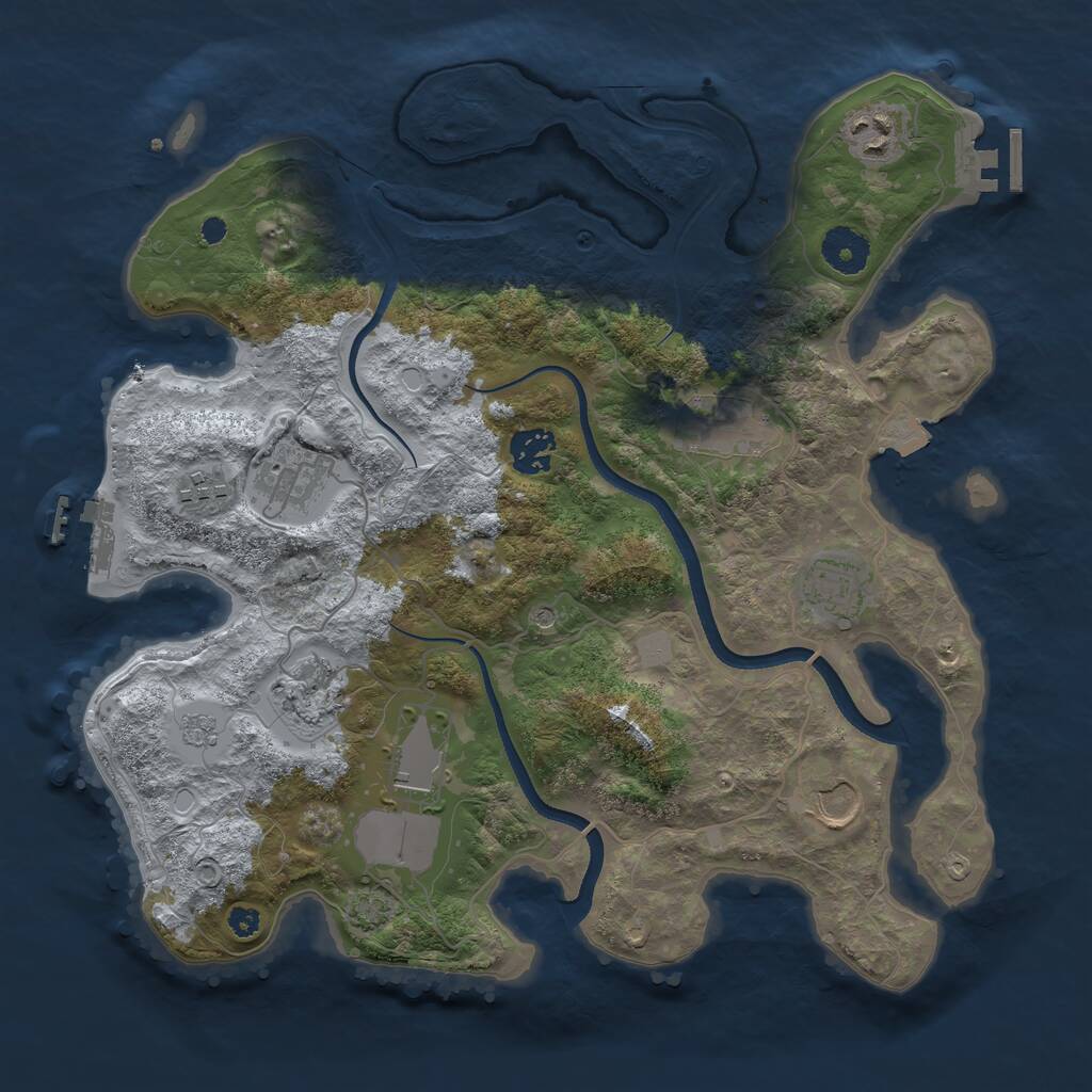 Rust Map: Procedural Map, Size: 3500, Seed: 1515134, 15 Monuments