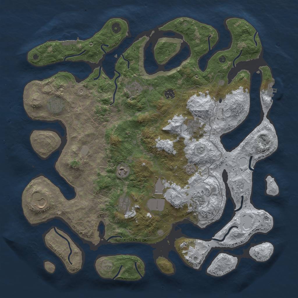 Rust Map: Procedural Map, Size: 4500, Seed: 36260, 19 Monuments