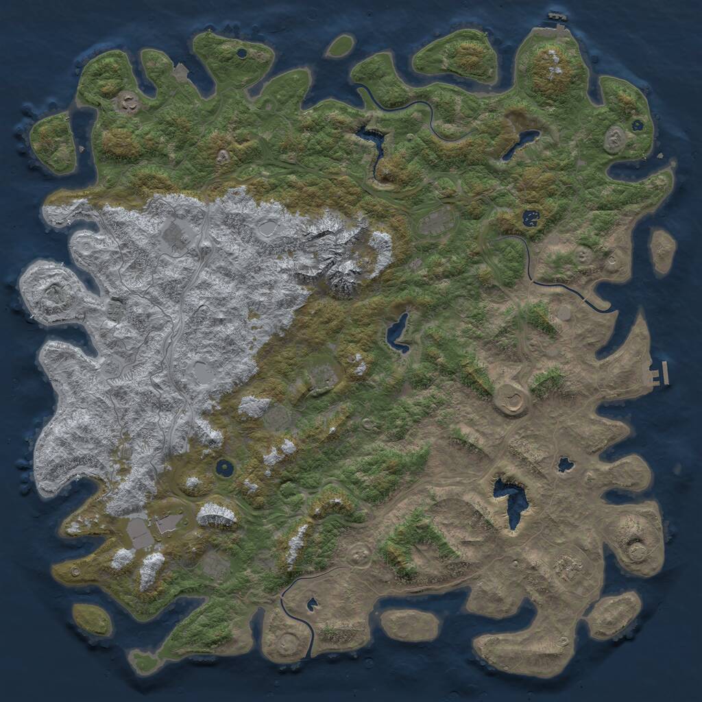 Rust Map: Procedural Map, Size: 6000, Seed: 2066021563, 17 Monuments
