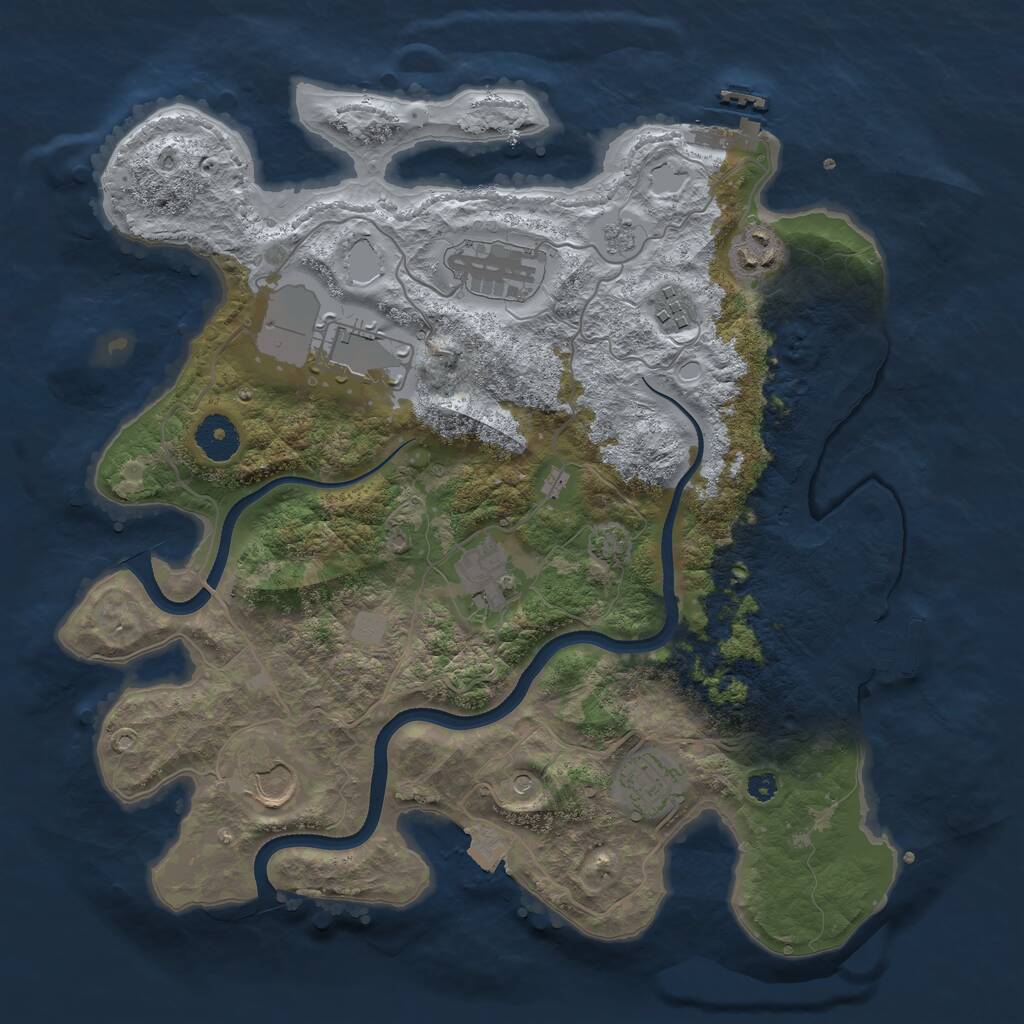 Rust Map: Procedural Map, Size: 3500, Seed: 6014065, 13 Monuments