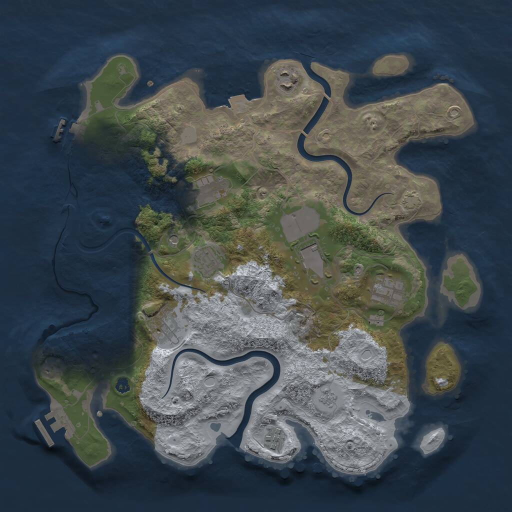 Rust Map: Procedural Map, Size: 3500, Seed: 512999040, 13 Monuments
