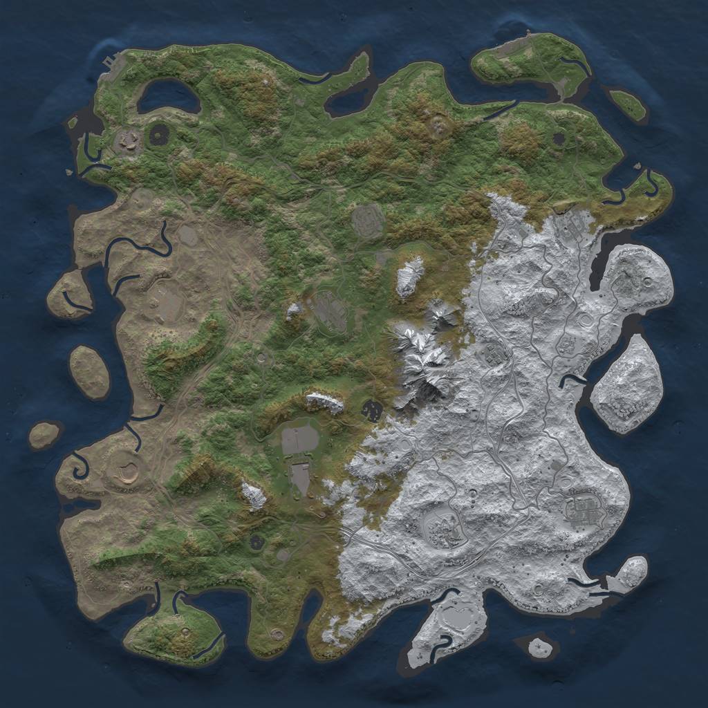 Rust Map: Procedural Map, Size: 5000, Seed: 244920671, 20 Monuments