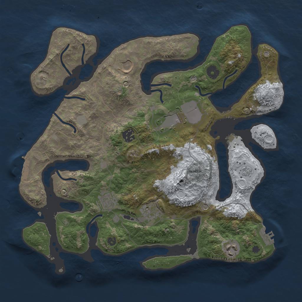 Rust Map: Procedural Map, Size: 3500, Seed: 3135947, 15 Monuments