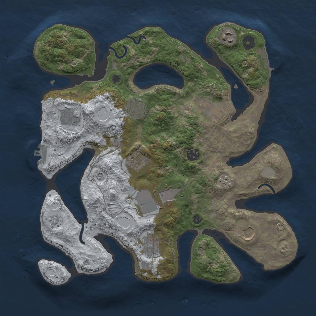 Rust Map: Procedural Map, Size: 3500, Seed: 2587853, 19 Monuments