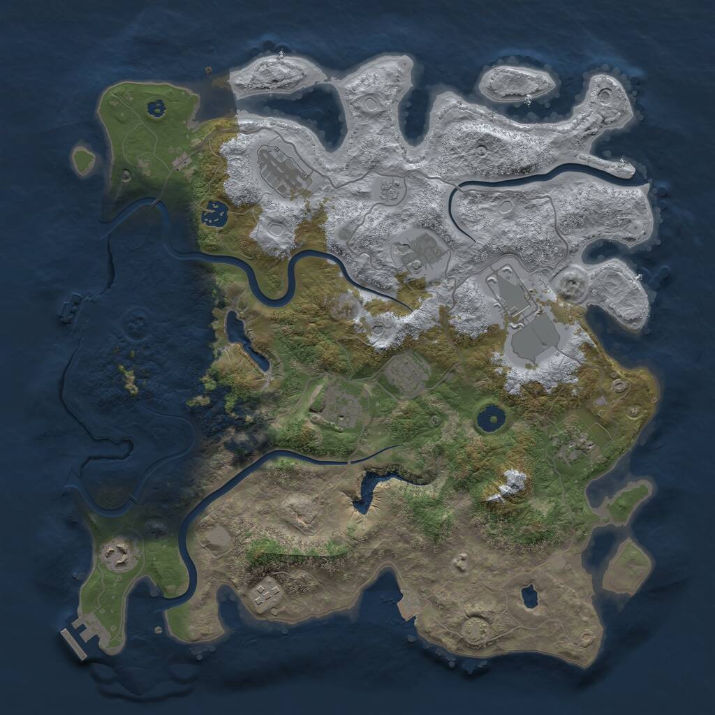 Rust Map: Procedural Map, Size: 4000, Seed: 2258956, 15 Monuments