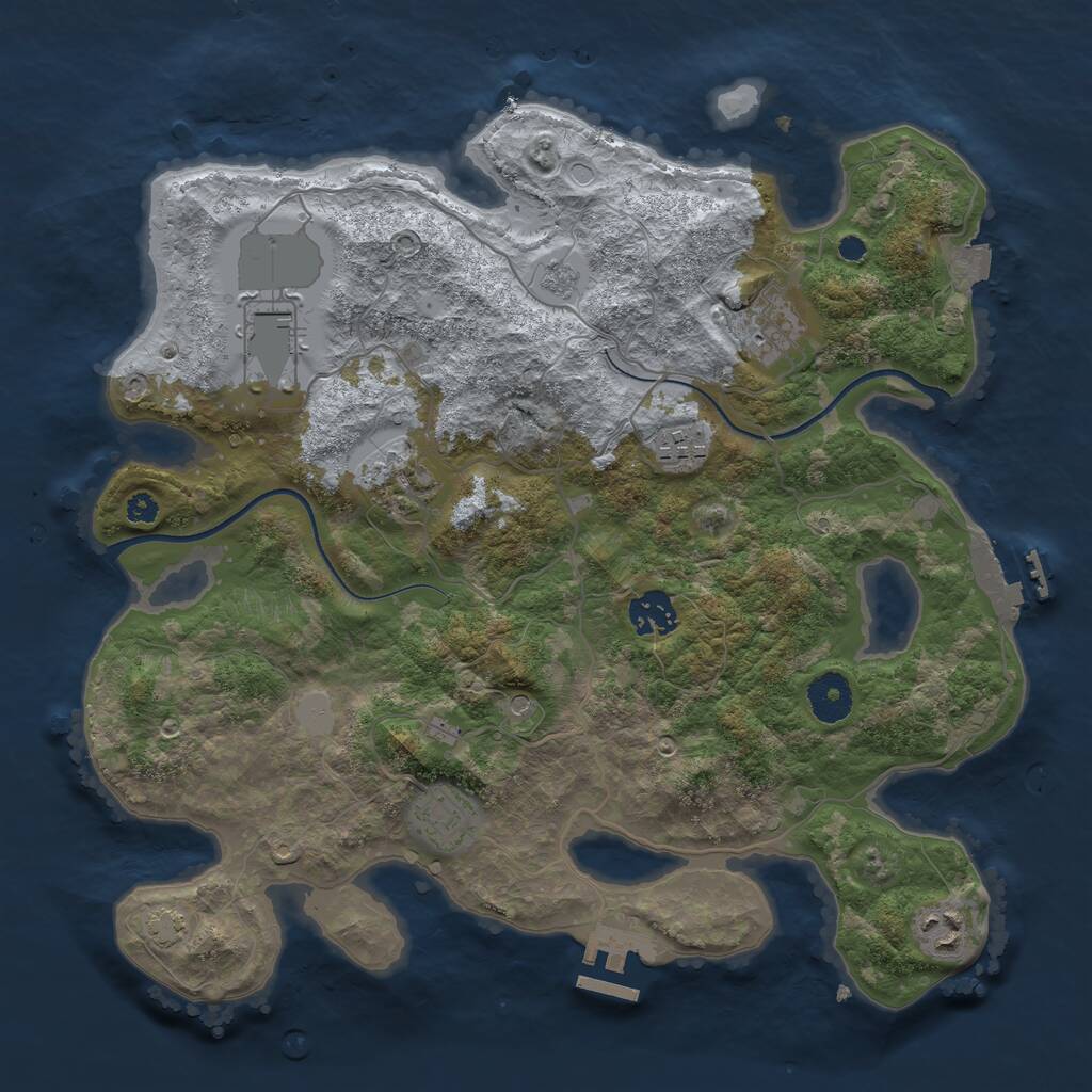 Rust Map: Procedural Map, Size: 3500, Seed: 5538689, 13 Monuments