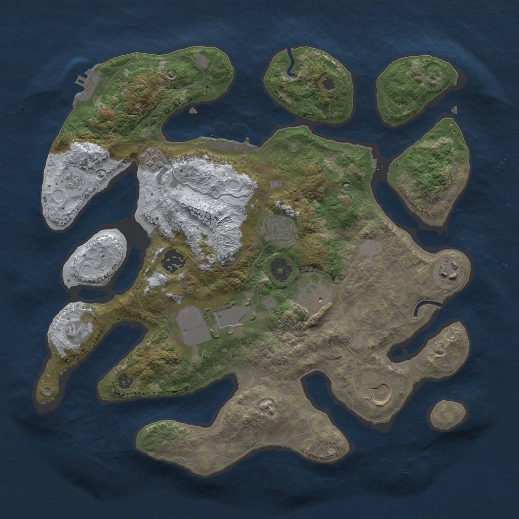 Rust Map: Procedural Map, Size: 3500, Seed: 3526873, 15 Monuments
