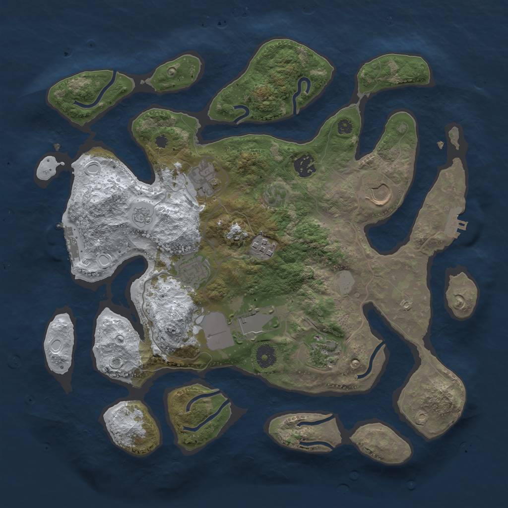Rust Map: Procedural Map, Size: 3500, Seed: 824341, 15 Monuments