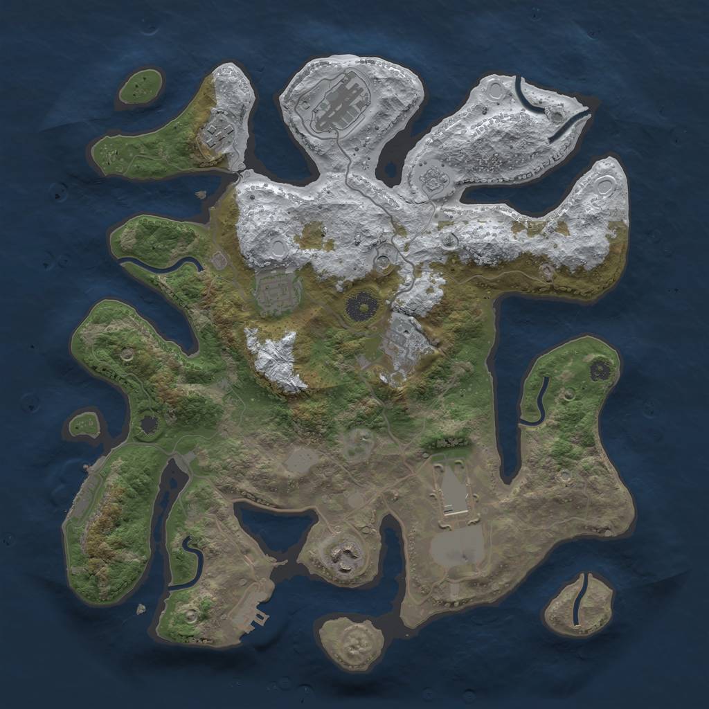 Rust Map: Procedural Map, Size: 3500, Seed: 1515274, 15 Monuments