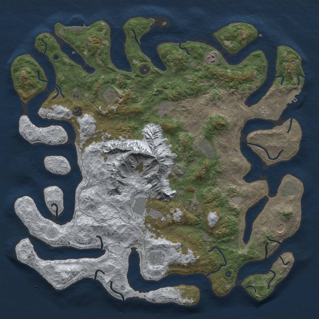 Rust Map: Procedural Map, Size: 5000, Seed: 18805434, 20 Monuments