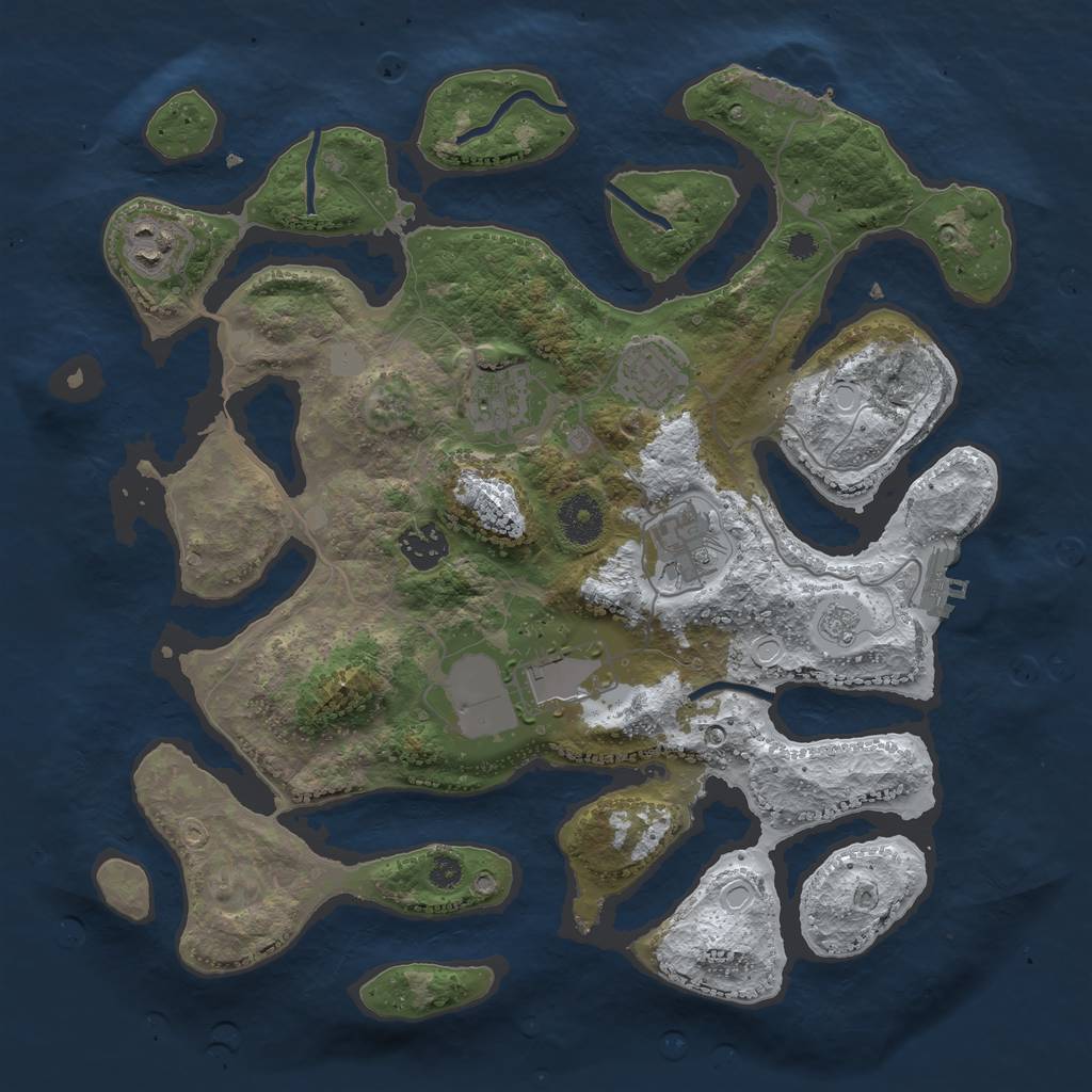 Rust Map: Procedural Map, Size: 3500, Seed: 3522696, 14 Monuments