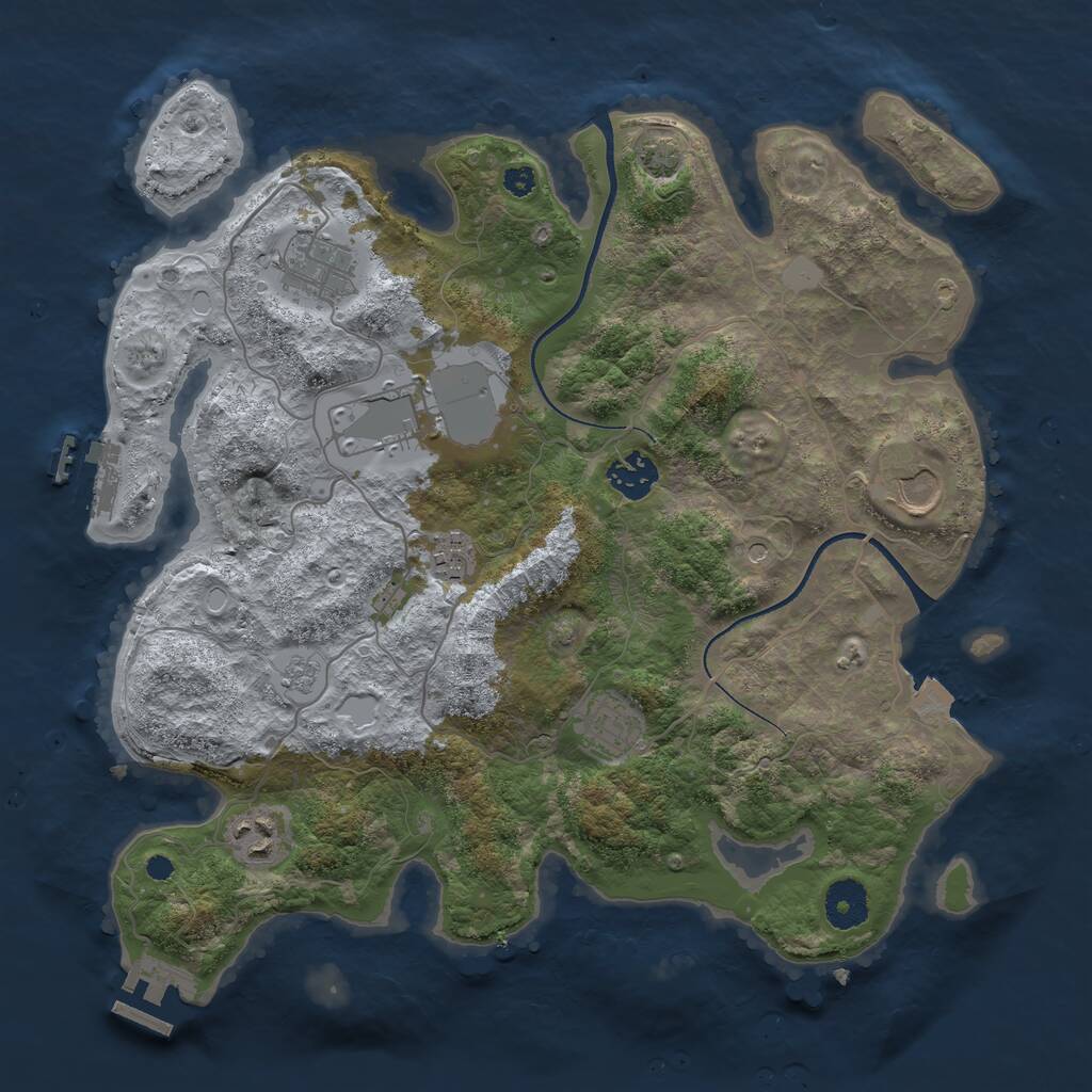 Rust Map: Procedural Map, Size: 3500, Seed: 6404992, 13 Monuments