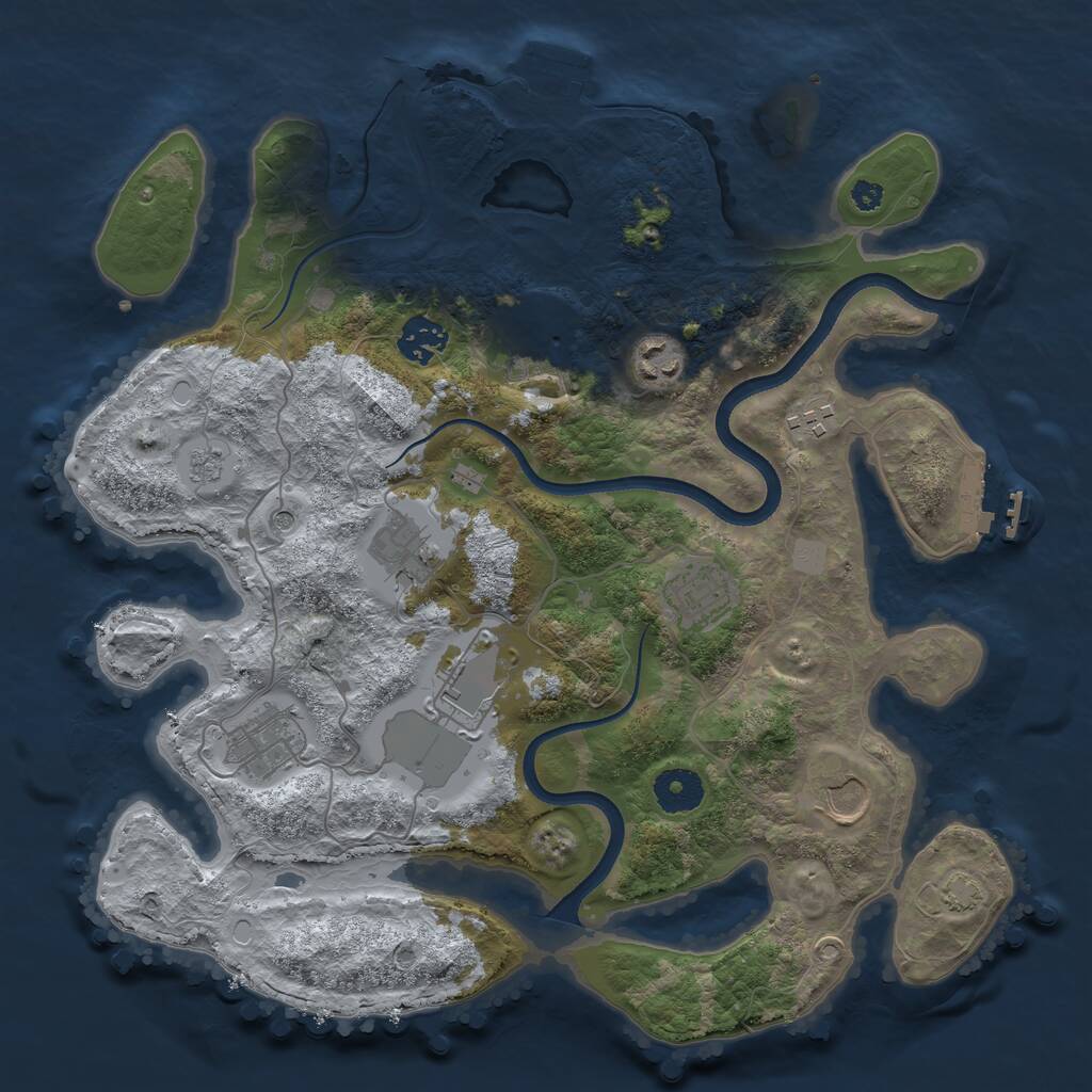 Rust Map: Procedural Map, Size: 3500, Seed: 432950, 15 Monuments