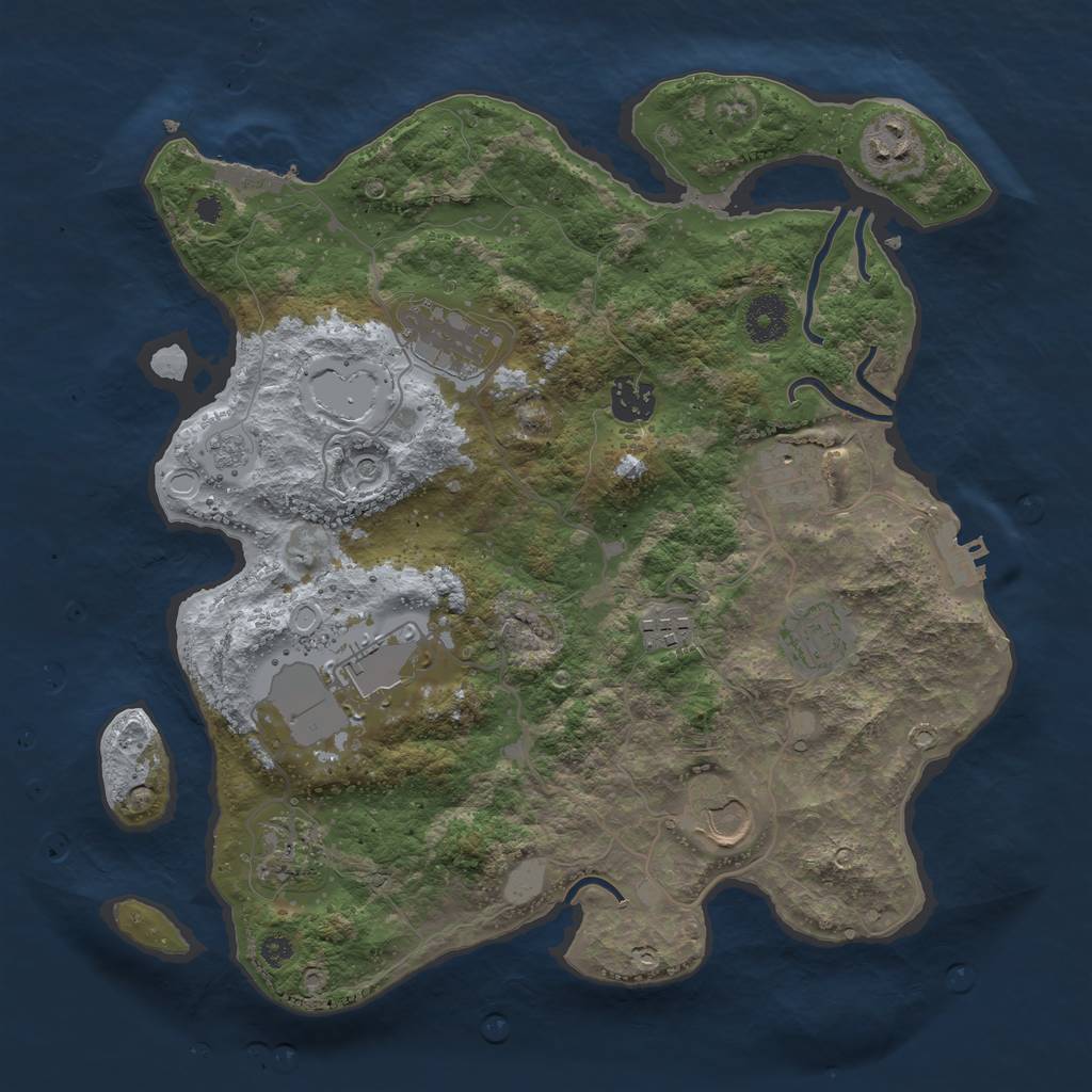 Rust Map: Procedural Map, Size: 3500, Seed: 5000755, 18 Monuments