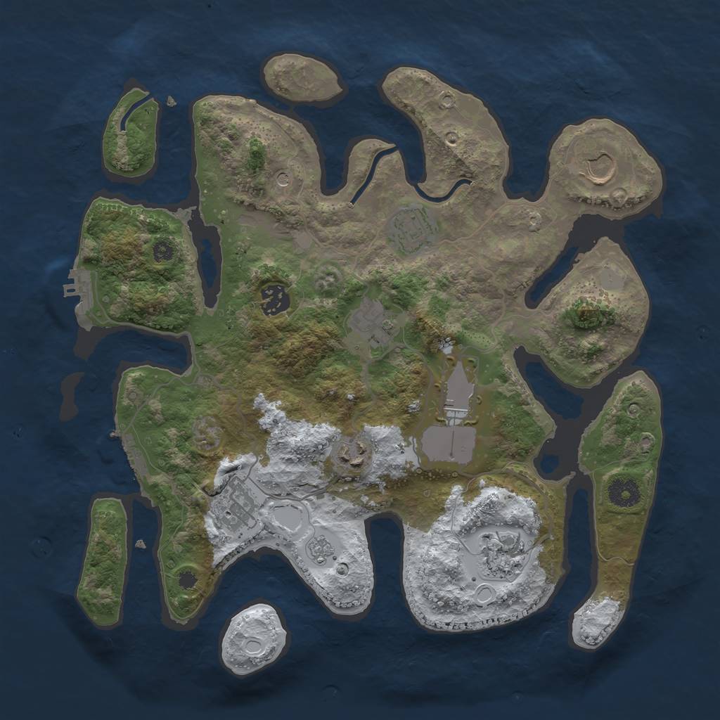 Rust Map: Procedural Map, Size: 3500, Seed: 6158735, 17 Monuments