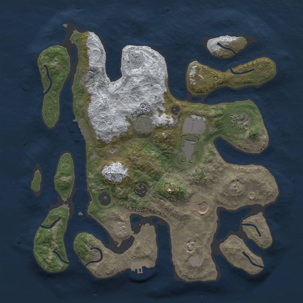 Rust Map: Procedural Map, Size: 3500, Seed: 5809609, 15 Monuments
