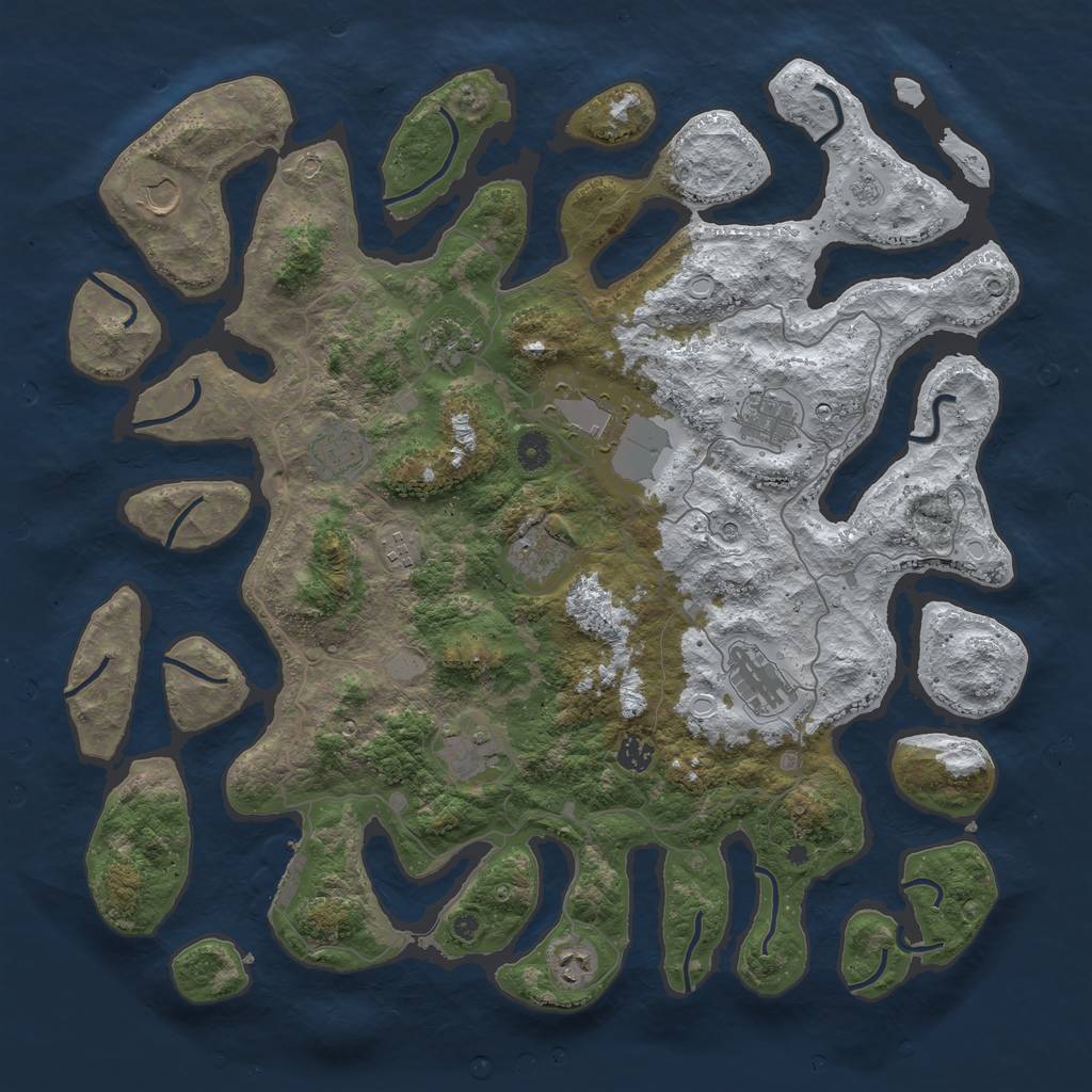 Rust Map: Procedural Map, Size: 4500, Seed: 4315135, 19 Monuments