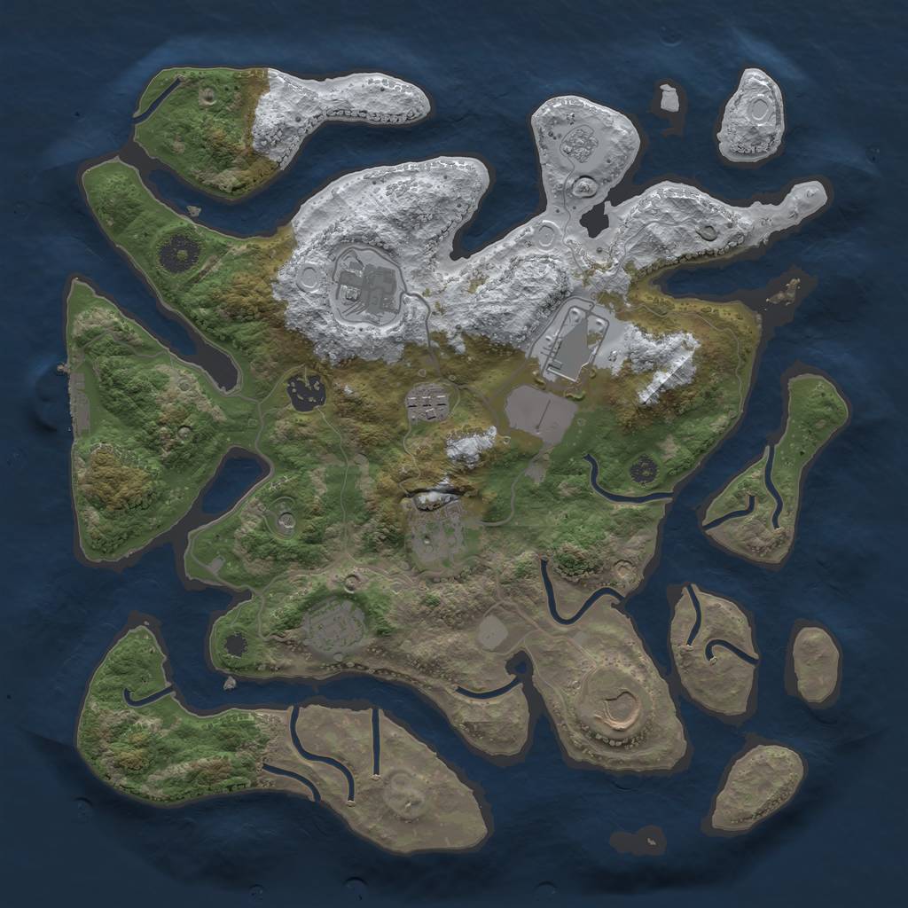 Rust Map: Procedural Map, Size: 3500, Seed: 1462713, 15 Monuments