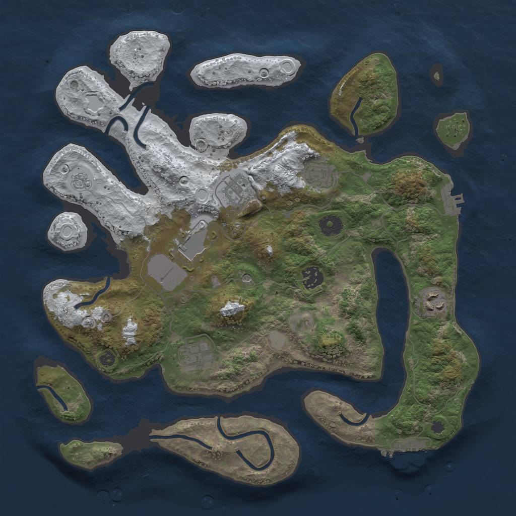 Rust Map: Procedural Map, Size: 3500, Seed: 3344863, 15 Monuments