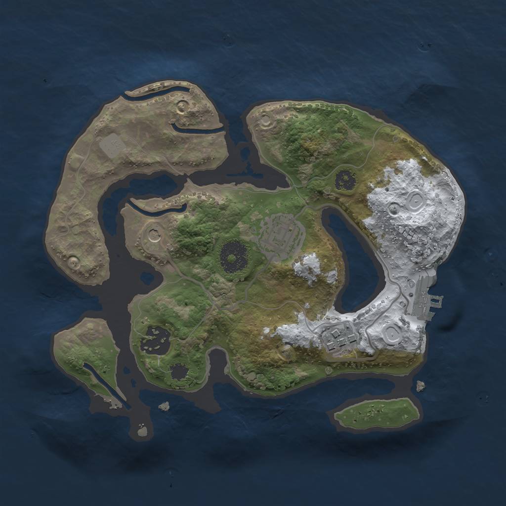 Rust Map: Procedural Map, Size: 2500, Seed: 3135947, 10 Monuments
