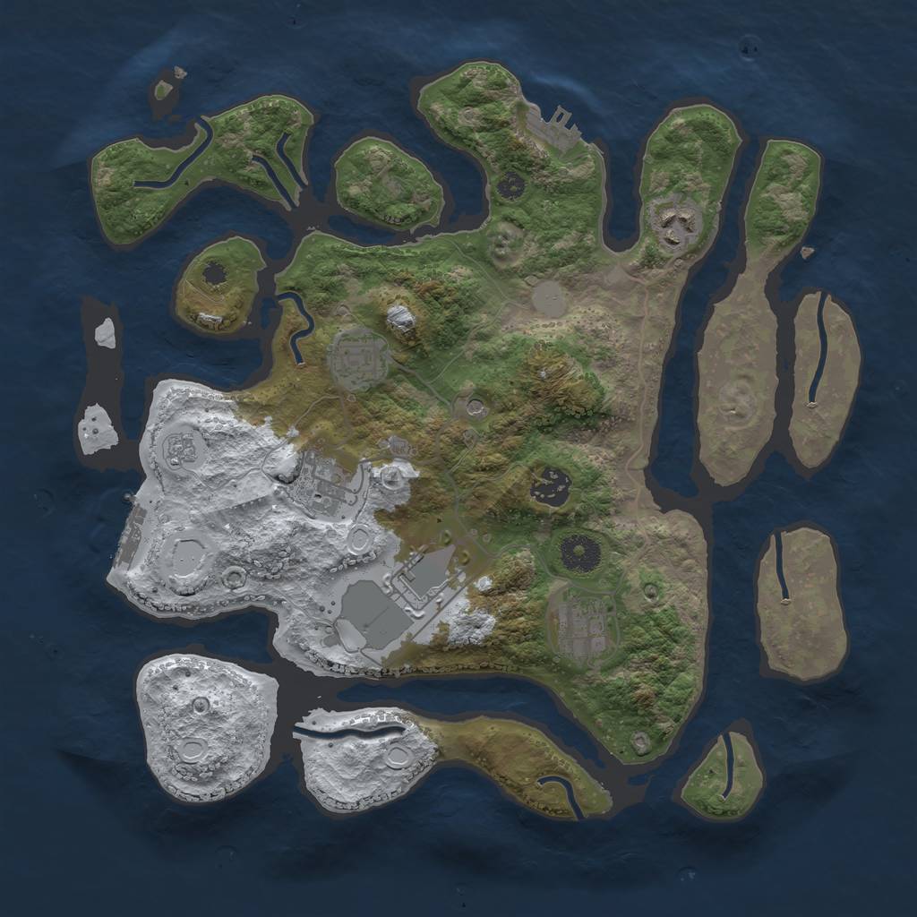 Rust Map: Procedural Map, Size: 3500, Seed: 4962002, 15 Monuments