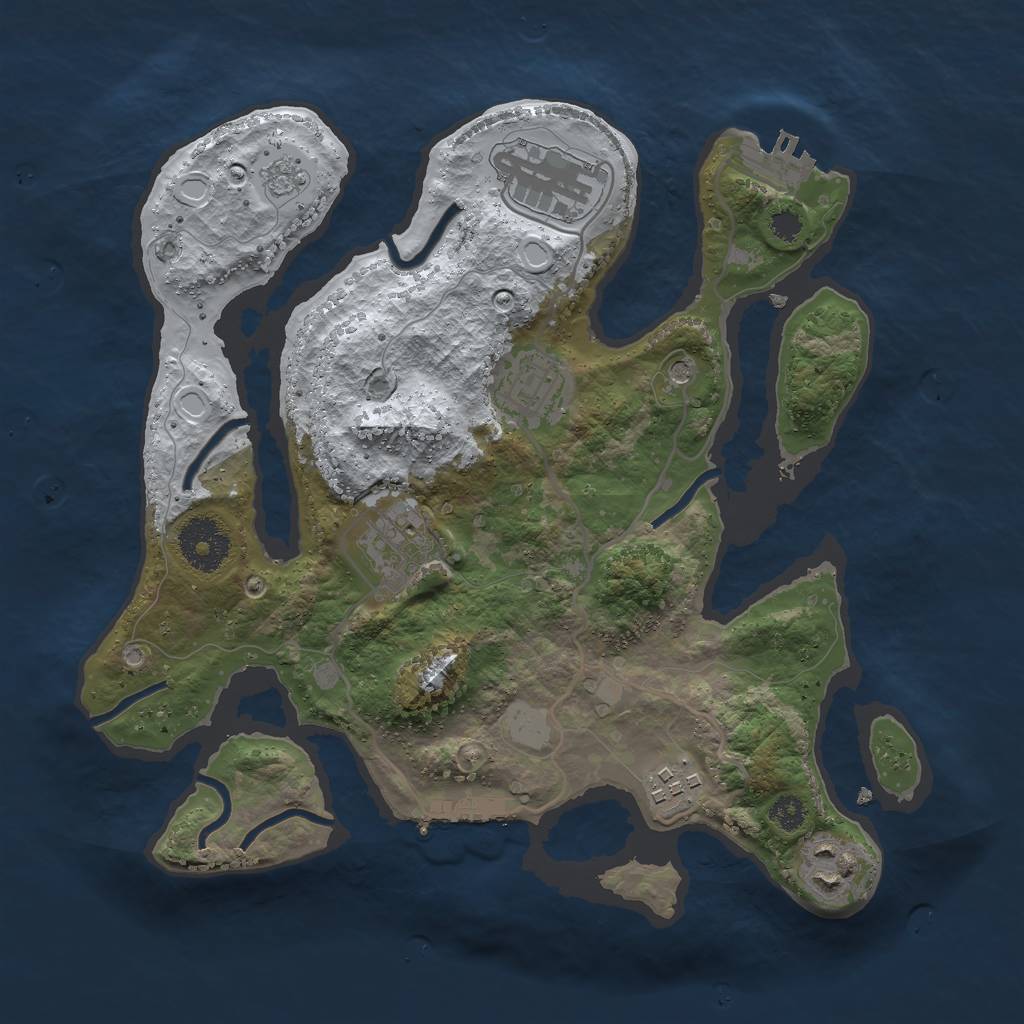 Rust Map: Procedural Map, Size: 3000, Seed: 115929302, 14 Monuments