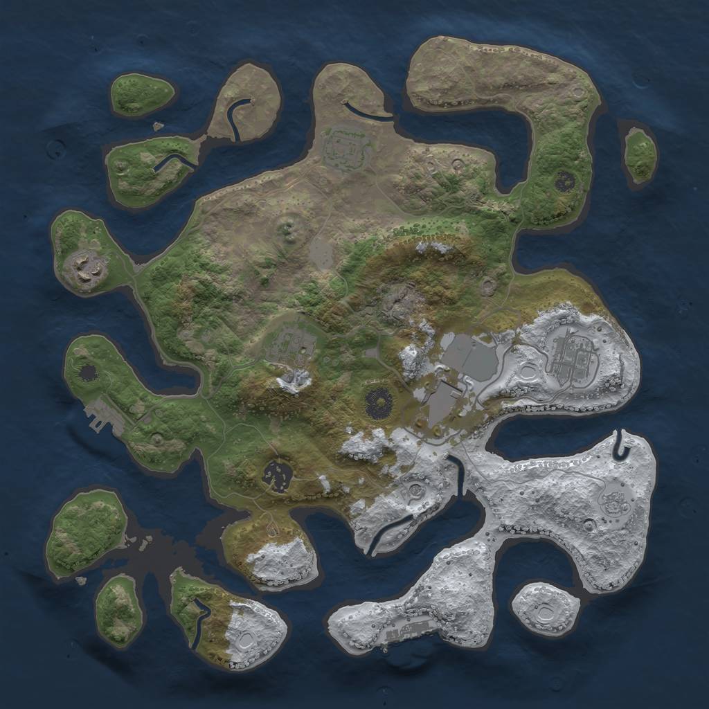 Rust Map: Procedural Map, Size: 3500, Seed: 4915485, 15 Monuments