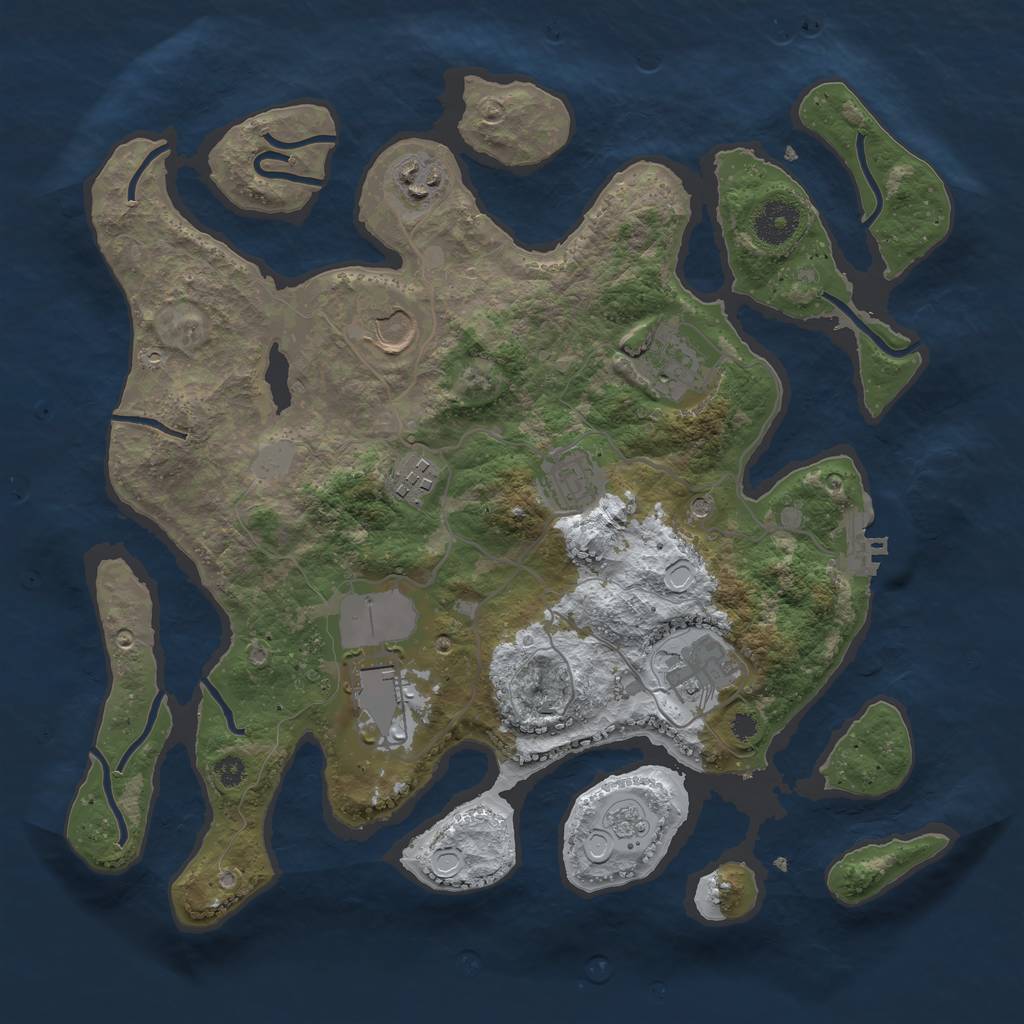 Rust Map: Procedural Map, Size: 3500, Seed: 5317989, 15 Monuments