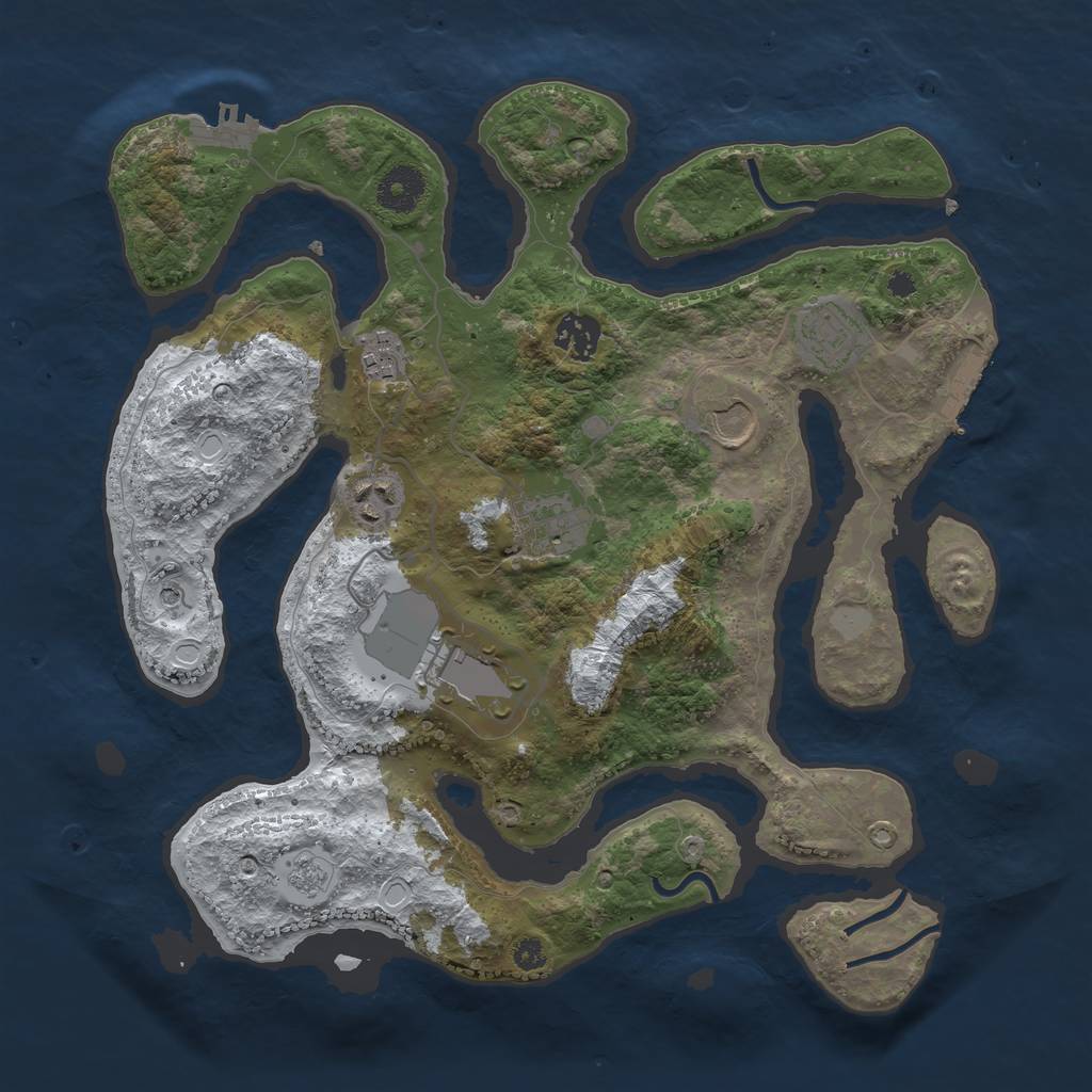 Rust Map: Procedural Map, Size: 3500, Seed: 4656419, 16 Monuments