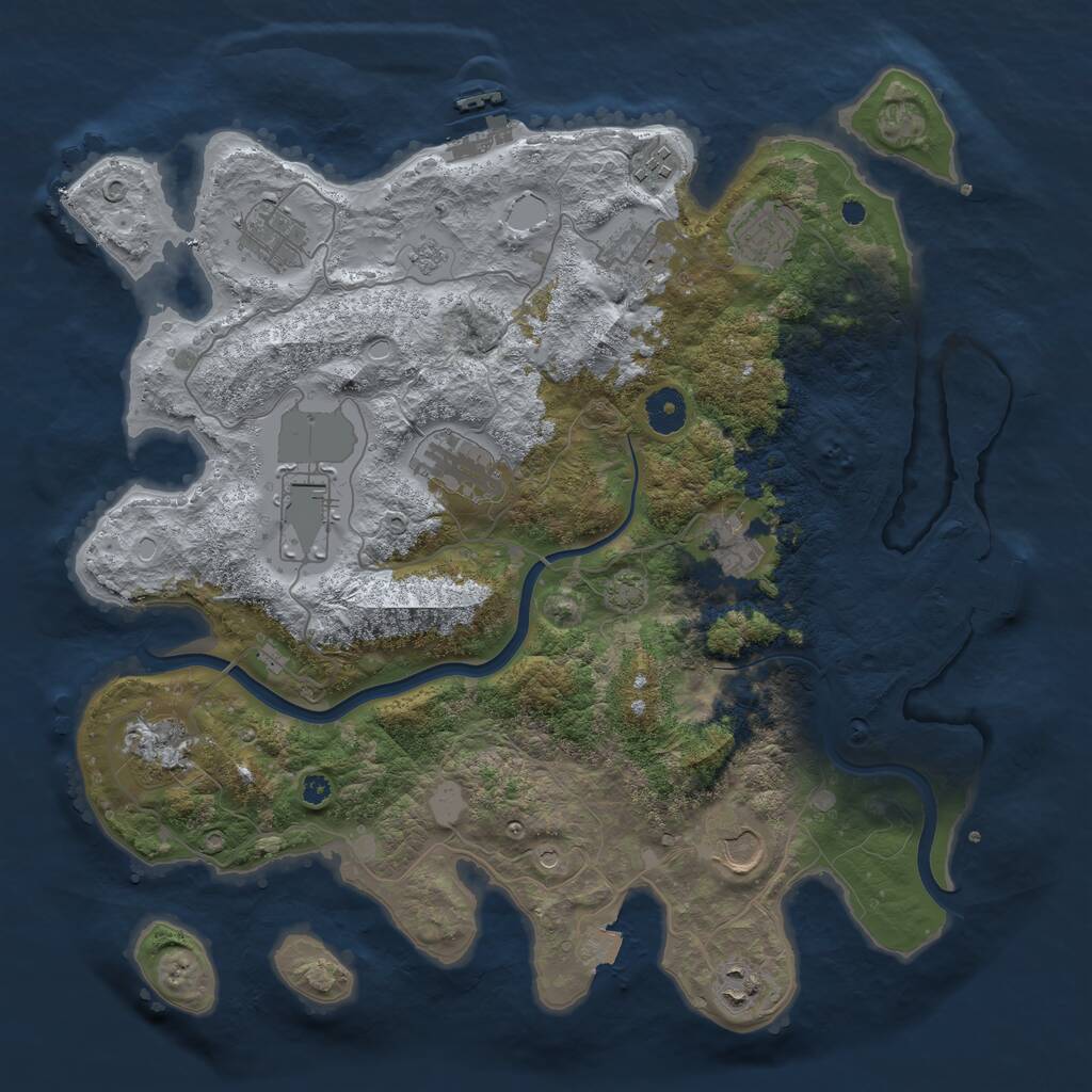 Rust Map: Procedural Map, Size: 3800, Seed: 175246, 16 Monuments