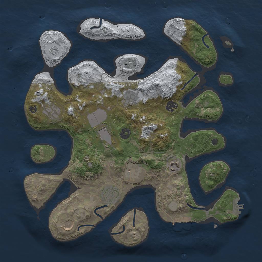 Rust Map: Procedural Map, Size: 3500, Seed: 3004858, 18 Monuments
