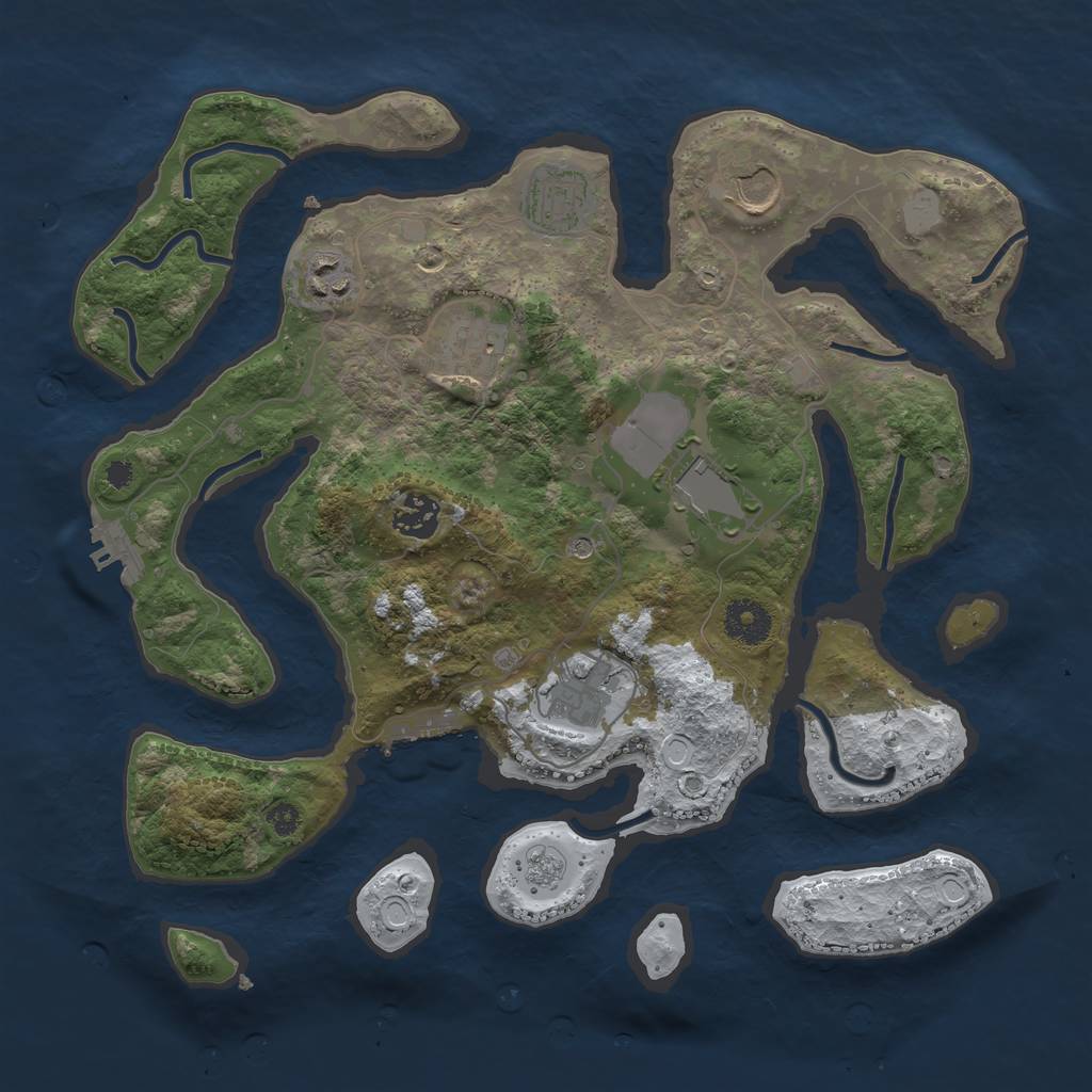 Rust Map: Procedural Map, Size: 3500, Seed: 6409289, 16 Monuments