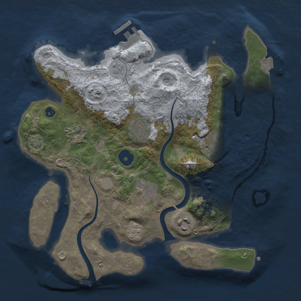 Rust Map: Procedural Map, Size: 3000, Seed: 4219301, 11 Monuments