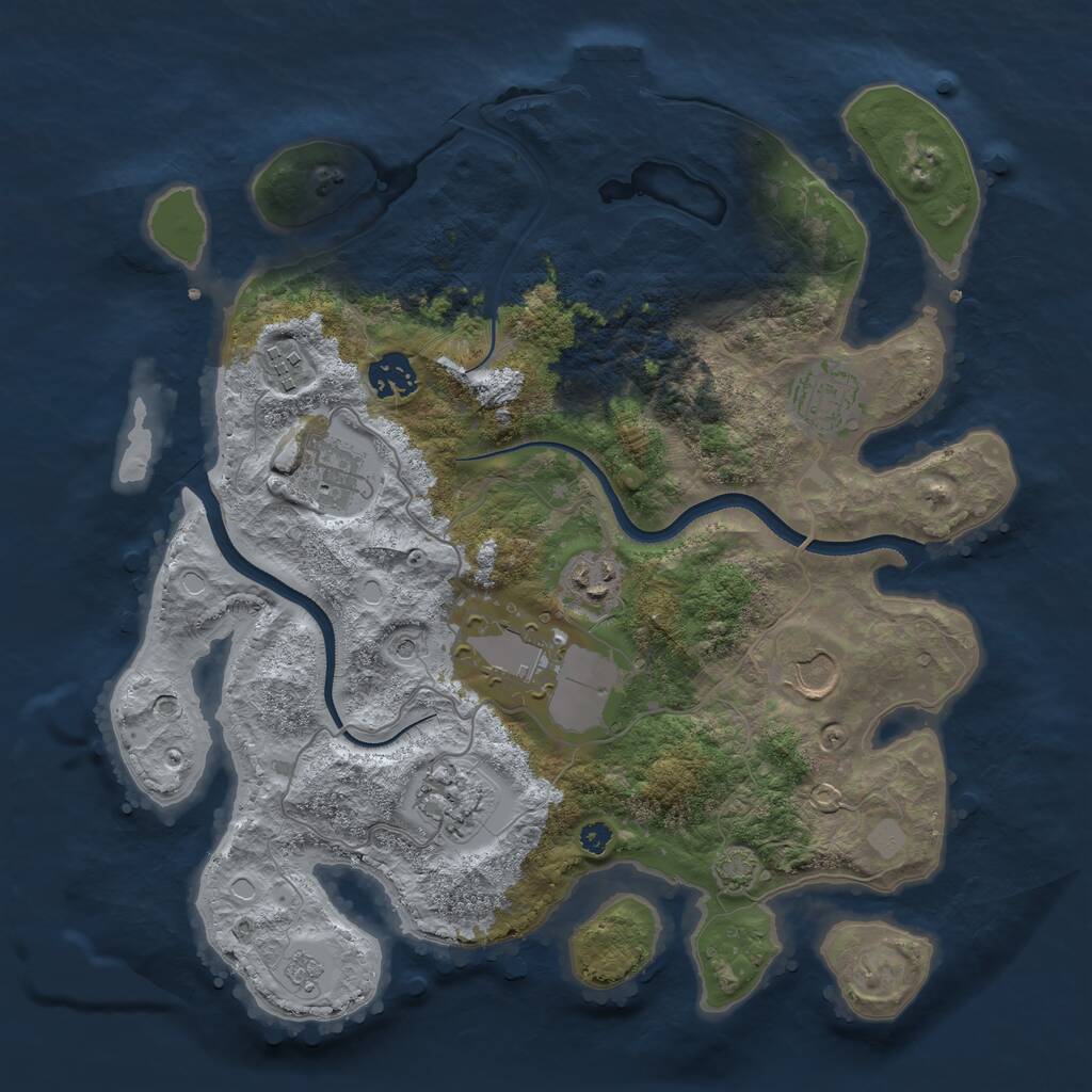 Rust Map: Procedural Map, Size: 3500, Seed: 272767, 13 Monuments