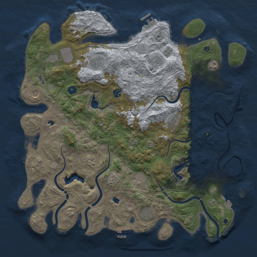 Rust Map: Procedural Map, Size: 4500, Seed: 490282, 17 Monuments