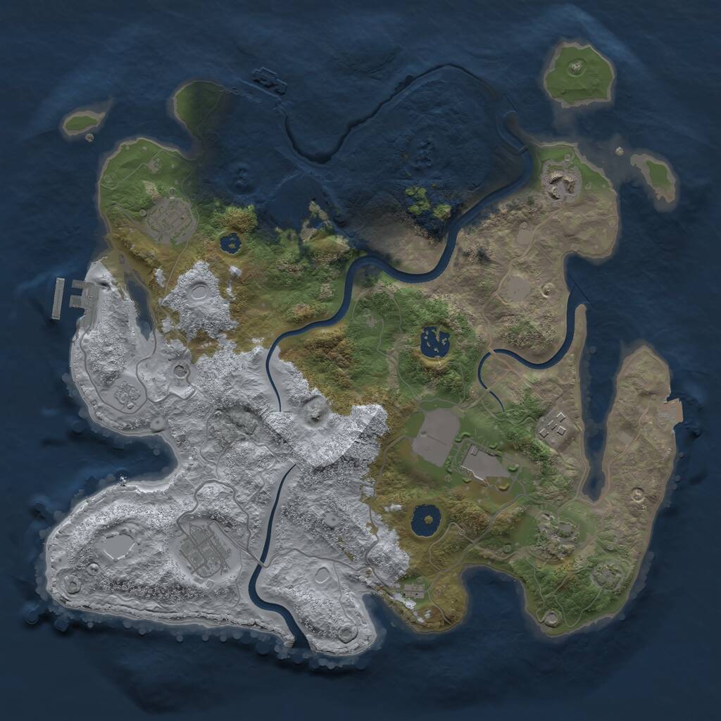 Rust Map: Procedural Map, Size: 3500, Seed: 1532824, 14 Monuments