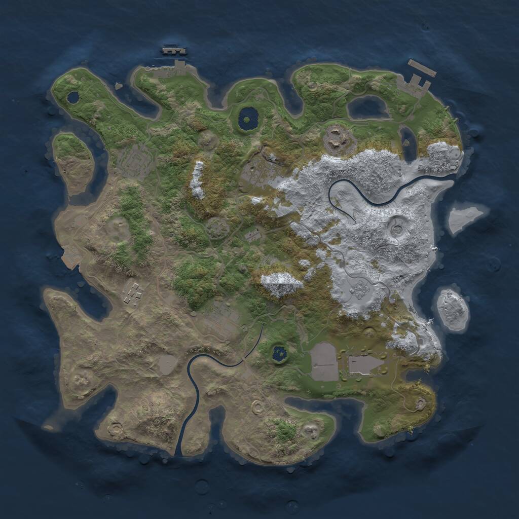 Rust Map: Procedural Map, Size: 3500, Seed: 4026905, 12 Monuments