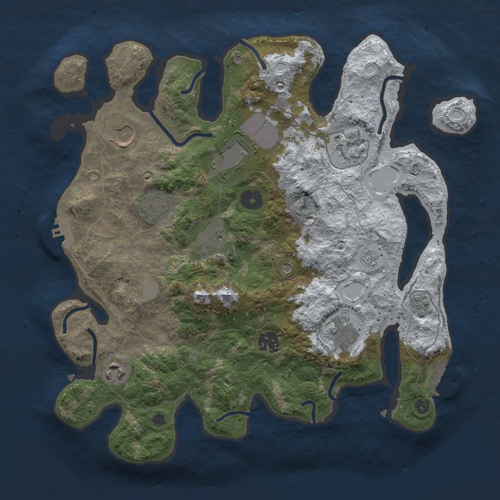 Rust Map: Procedural Map, Size: 3500, Seed: 2905691, 18 Monuments