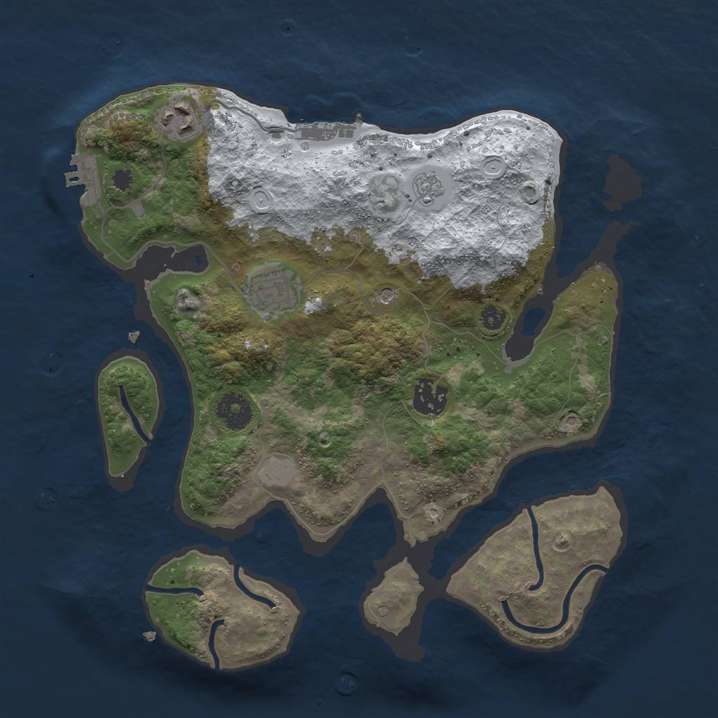 Rust Map: Procedural Map, Size: 3000, Seed: 275222184, 12 Monuments