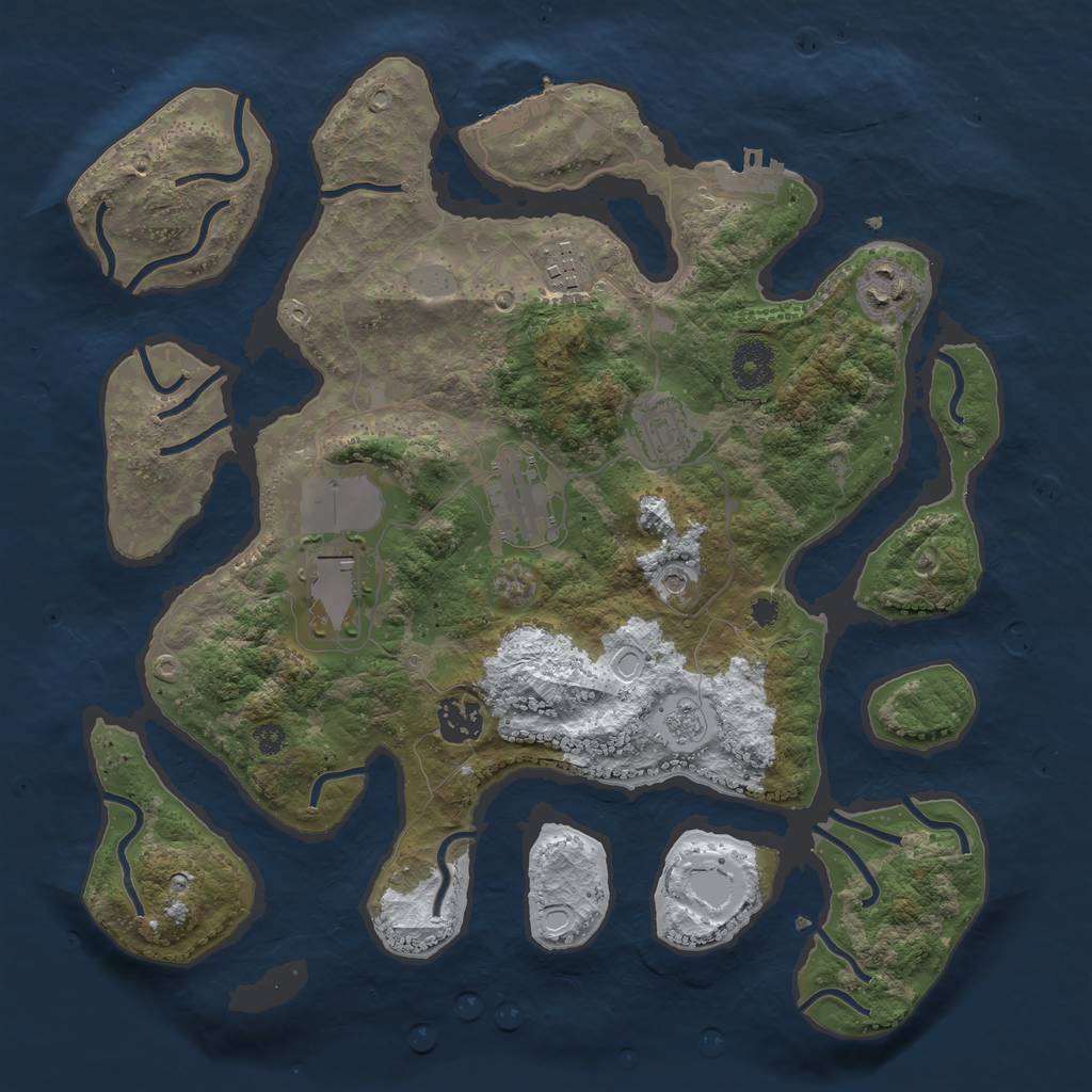 Rust Map: Procedural Map, Size: 3500, Seed: 1859100, 15 Monuments