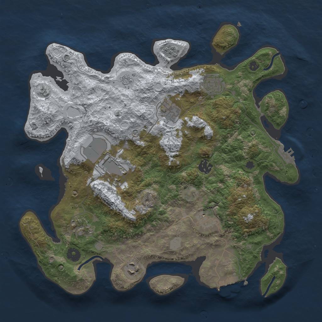 Rust Map: Procedural Map, Size: 3500, Seed: 4217234, 17 Monuments