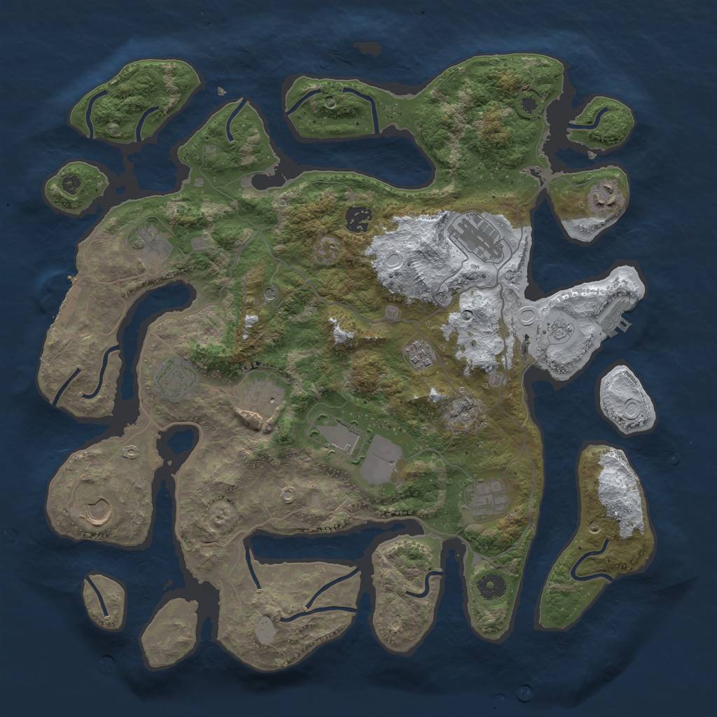 Rust Map: Procedural Map, Size: 4000, Seed: 306539204, 19 Monuments