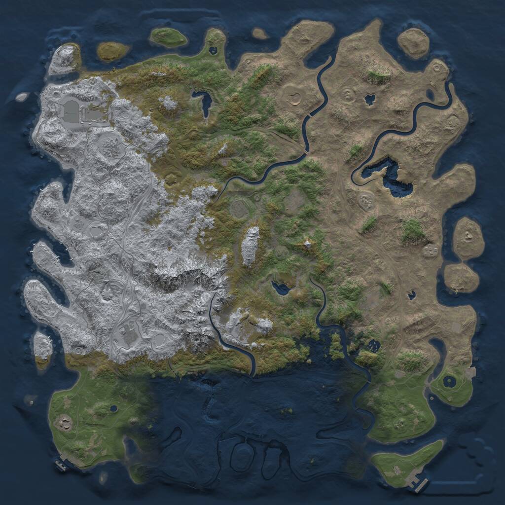 Rust Map: Procedural Map, Size: 6000, Seed: 1483369, 17 Monuments