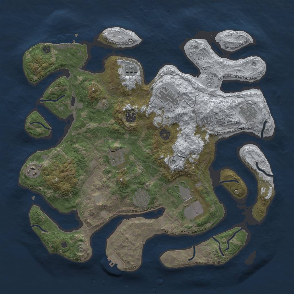 Rust Map: Procedural Map, Size: 4000, Seed: 294285294, 17 Monuments