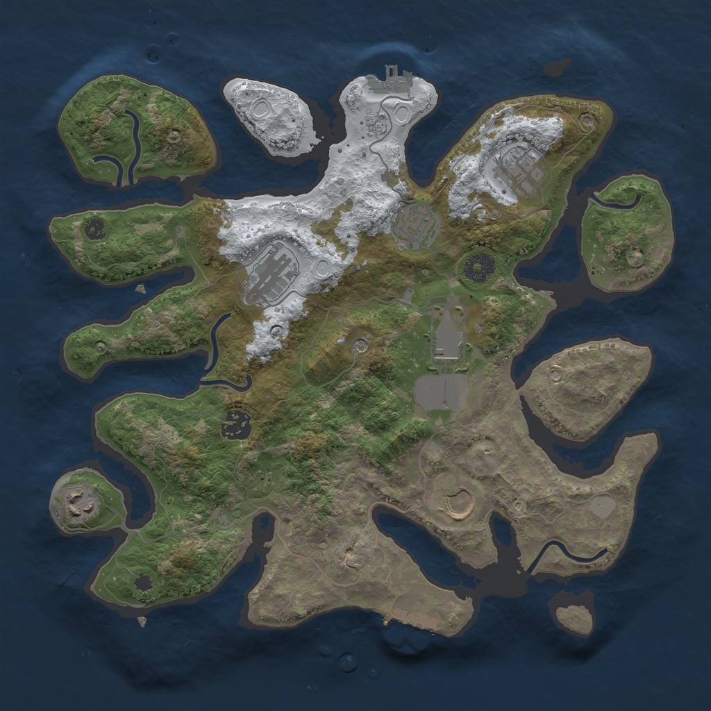 Rust Map: Procedural Map, Size: 3500, Seed: 5254300, 16 Monuments